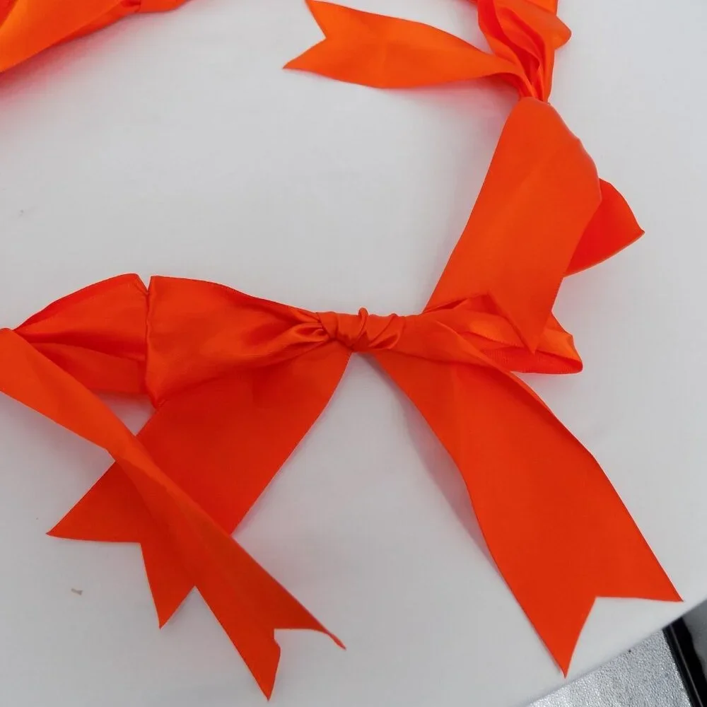 Ashland 12 Bow Garland Orange 6 ft Long Fall Essentials Halloween Autumn New